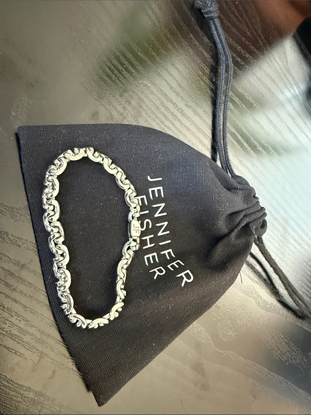 Jennifer Fisher Polished Silver Sculpted Link Bracelet